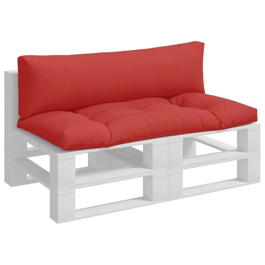Coussins de palette lot de 2 rouge tissu - 3