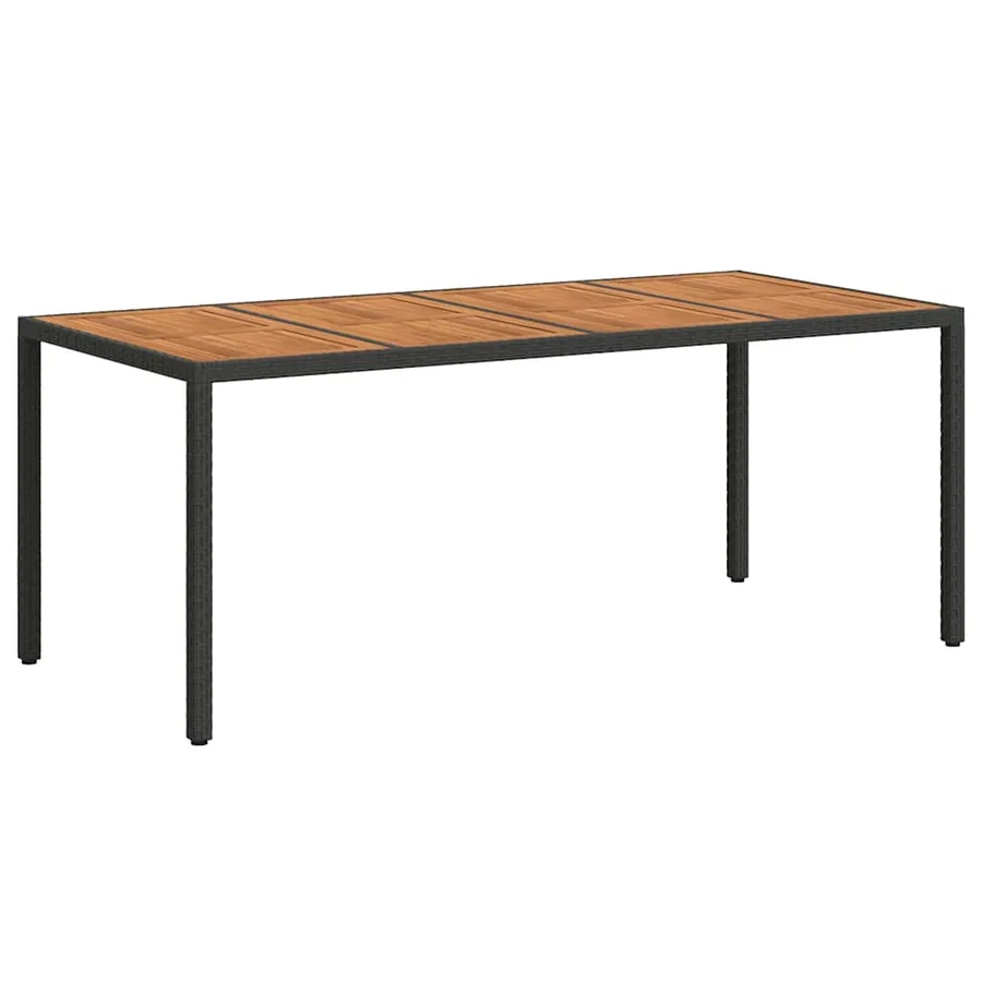 Table de Jardin Noir 190 x 90 x 75 cm polyrotin - 5
