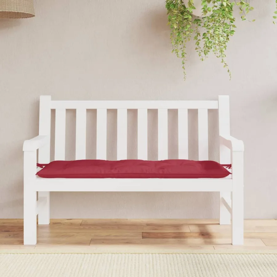 Coussin de banc de jardin rouge bordeaux 120x50x7 cm - 3
