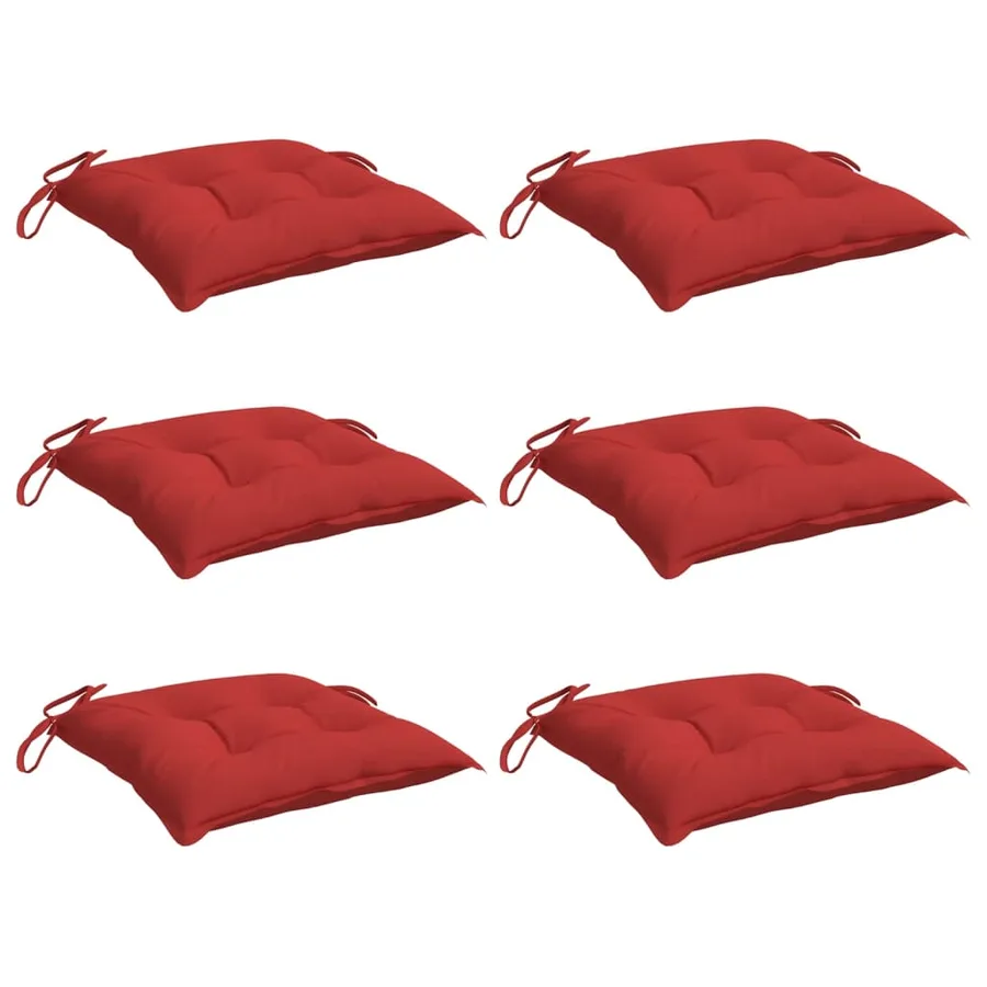 Coussins de palette lot de 6 rouge 50x50x7 cm tissu oxford - 3