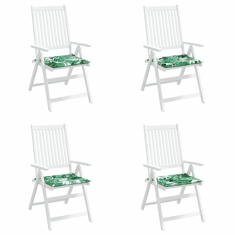 Coussins de chaise 4 pc Motif de feuille 50 x 50 x 4 cm - 2