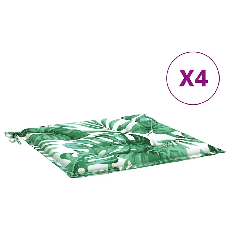 Coussins de chaise 4 pc Motif de feuille 50 x 50 x 4 cm - 3