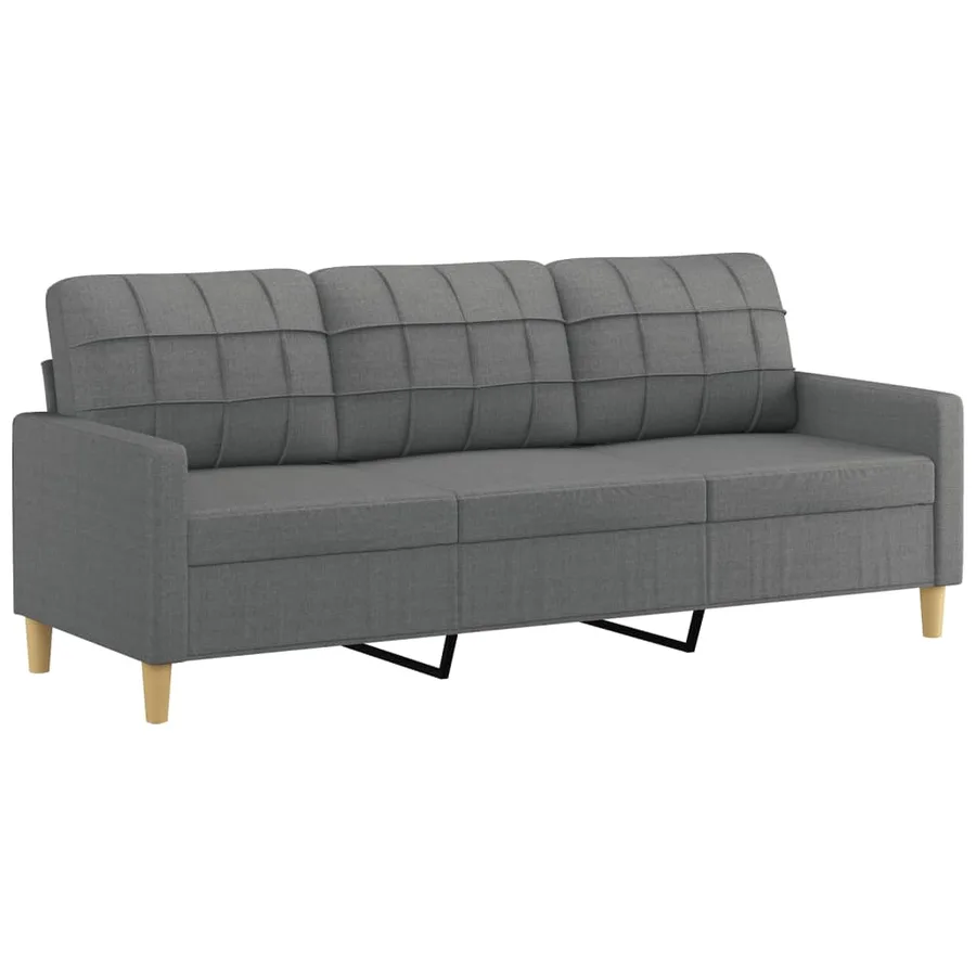 Ensemble de canapés 4 pcs avec coussins Gris foncé Tissu - 5
