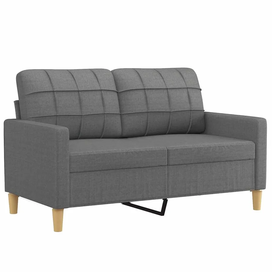 Canapé à 2 places Gris foncé 120 cm Tissu - 2