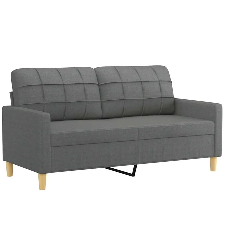 Canapé à 2 places Gris foncé 140 cm Tissu - 2
