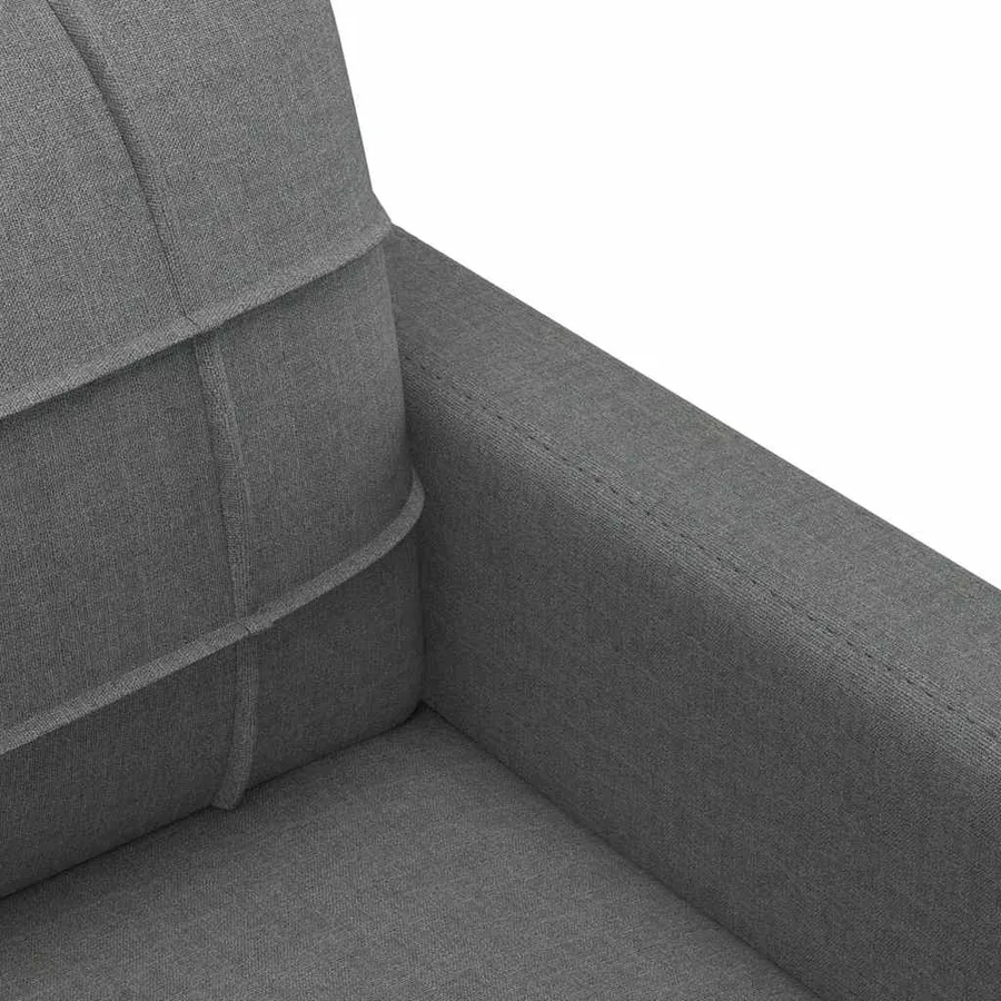 Canapé à 2 places Gris foncé 140 cm Tissu - 6