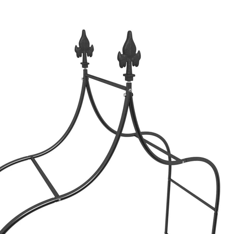 Arches de jardin 2 pcs Noir 120x38x260 cm Acier - 6