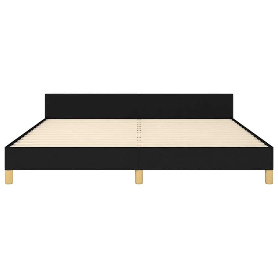Cadre de lit sans matelas noir 160x200 cm tissu - 6