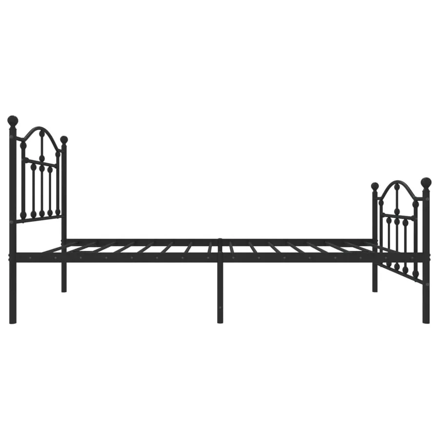 Cadre de lit métal sans matelas avec pied de lit noir 75x190 cm - 6