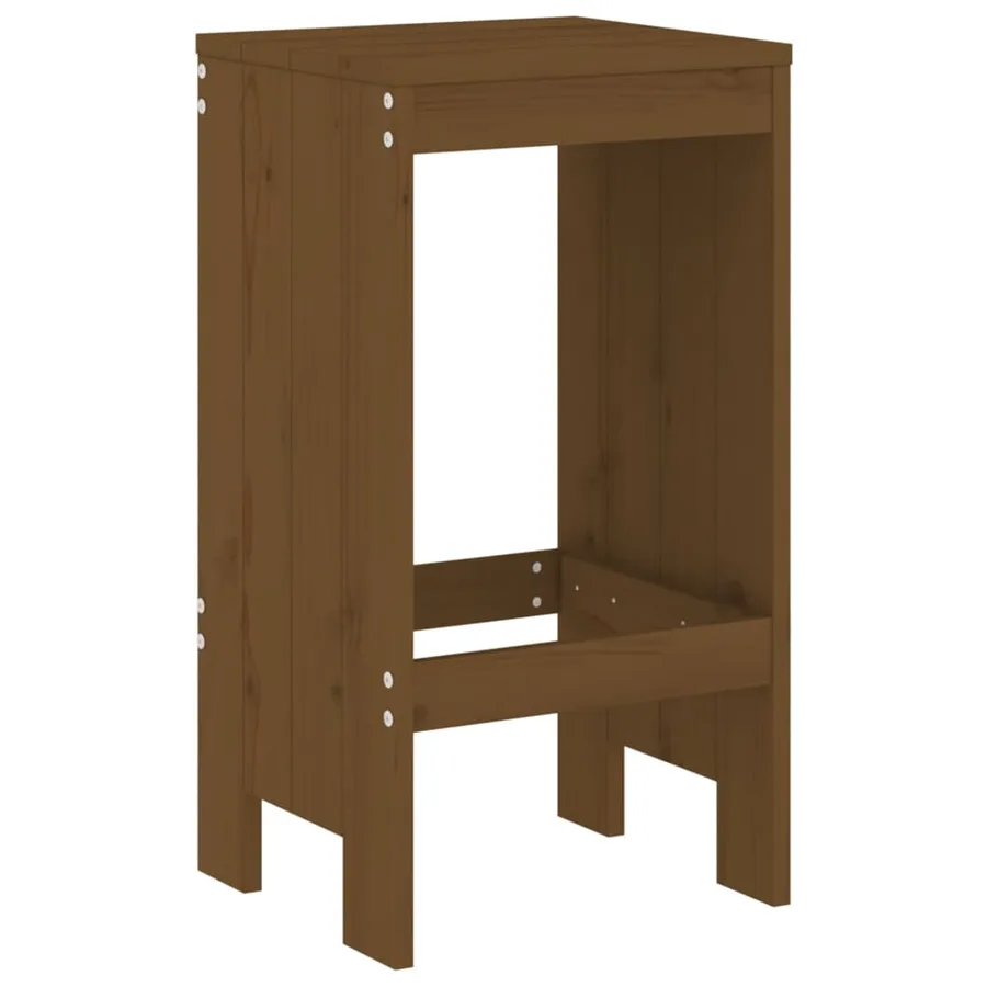 Ensemble de bar de jardin 9 pcs marron miel bois de pin massif - 4