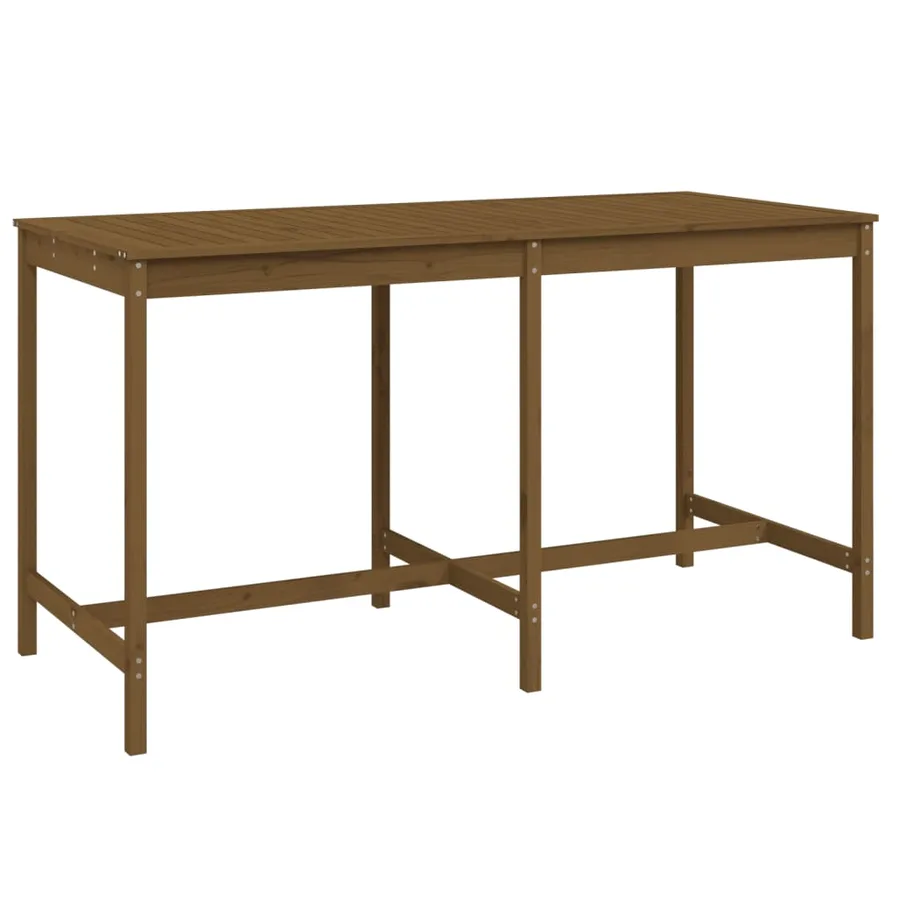Ensemble de bar de jardin 9 pcs marron miel bois de pin massif - 6