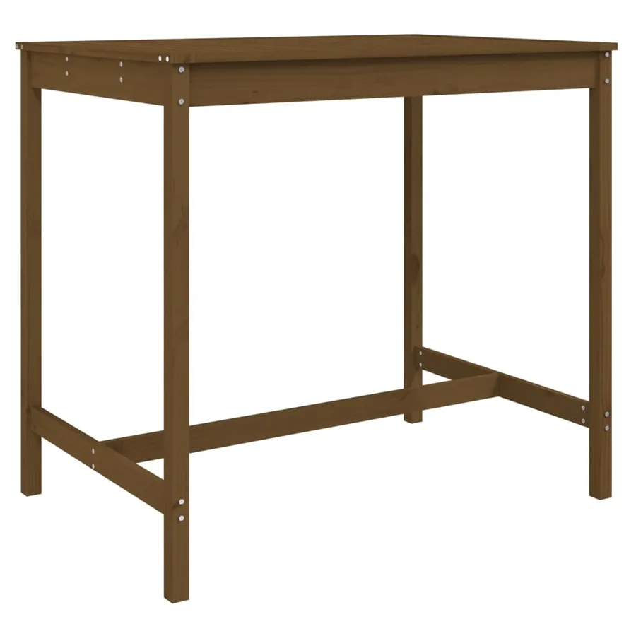Ensemble de bar de jardin 5 pcs marron miel bois de pin massif - 6