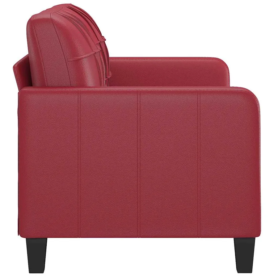 Canapé à 2 places Rouge bordeaux 140 cm Similicuir - 4