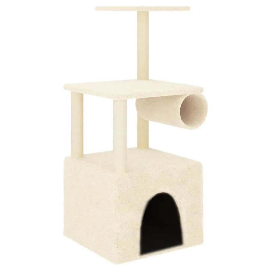 Arbre à chat avec griffoirs en sisal crème 109,5 cm - 2