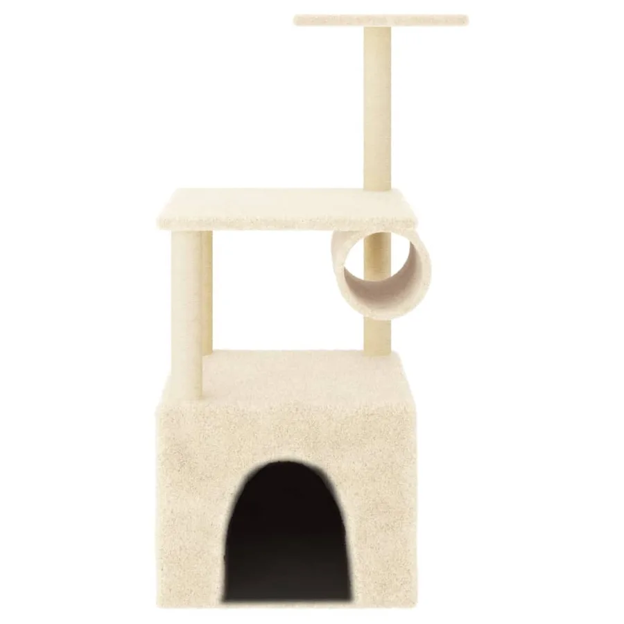 Arbre à chat avec griffoirs en sisal crème 109,5 cm - 3