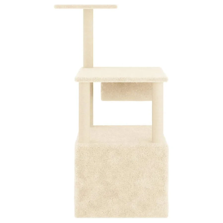 Arbre à chat avec griffoirs en sisal crème 109,5 cm - 4