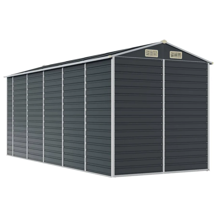 Abri de jardin anthracite 191x470x198 cm Métal galvanisé - 7