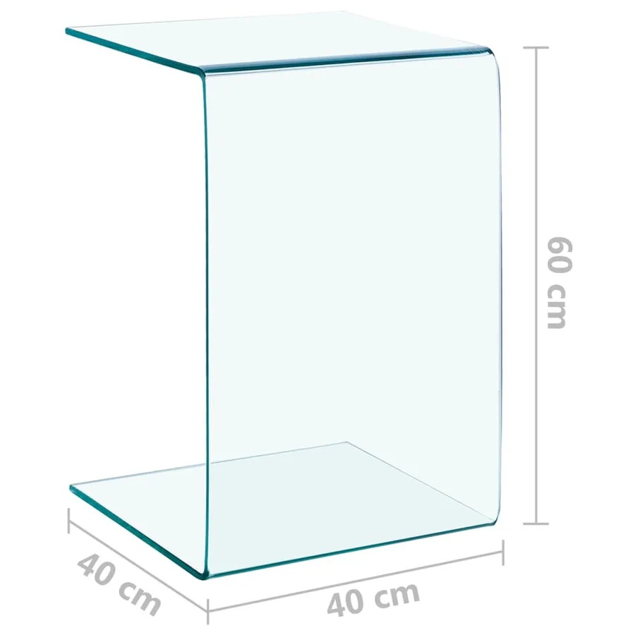 Table d'appoint 40x40x60 cm Verre trempé - 8
