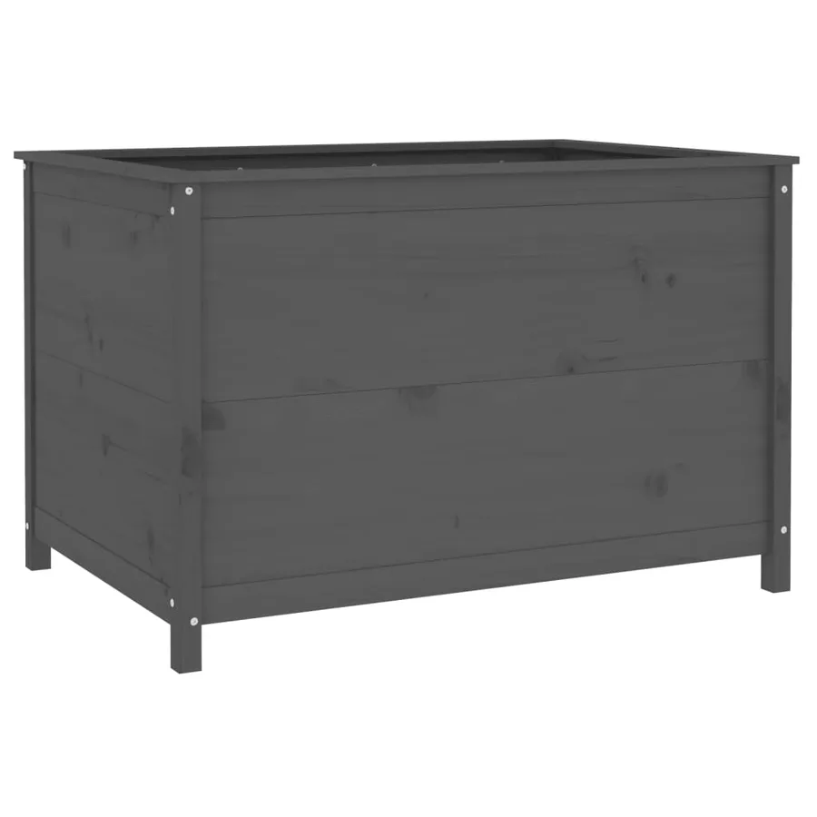 Lit surélevé de jardin gris 119,5x82,5x78 cm bois de pin massif - 6