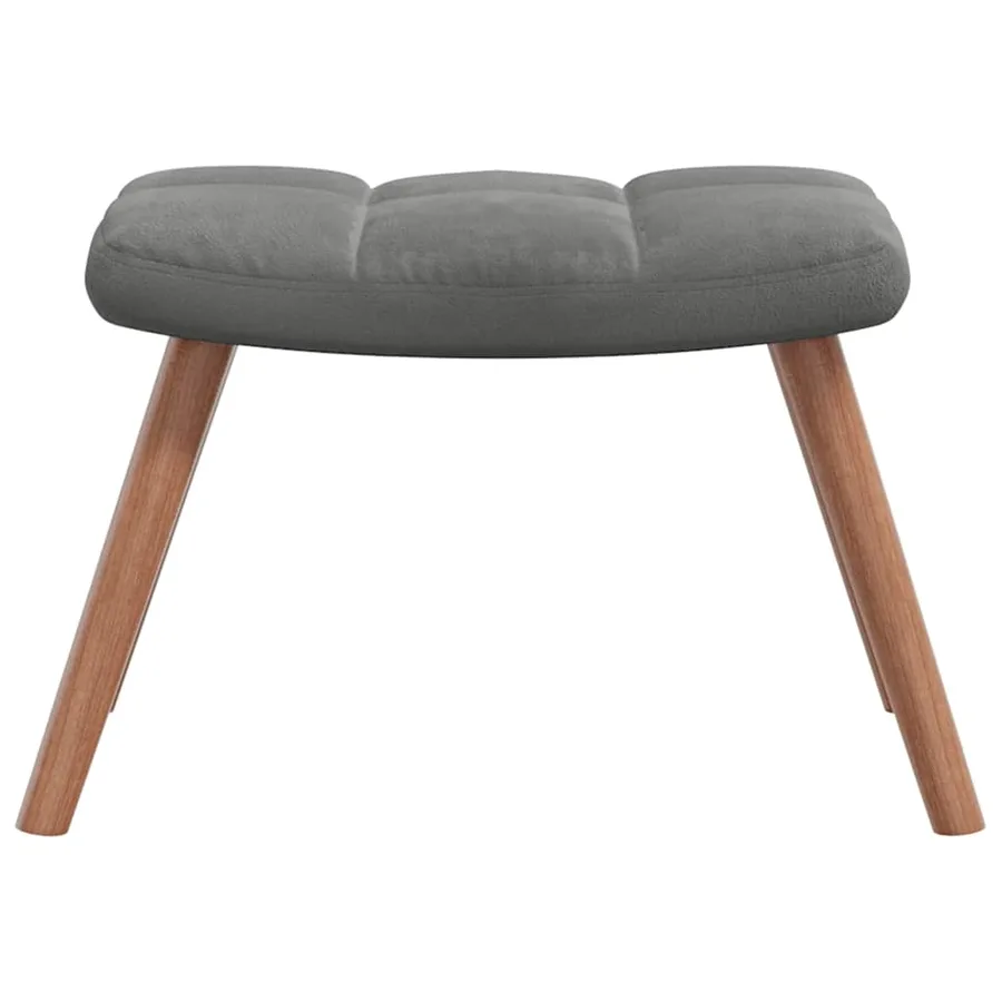 Chaise de relaxation avec repose-pied Gris foncé Velours - 7