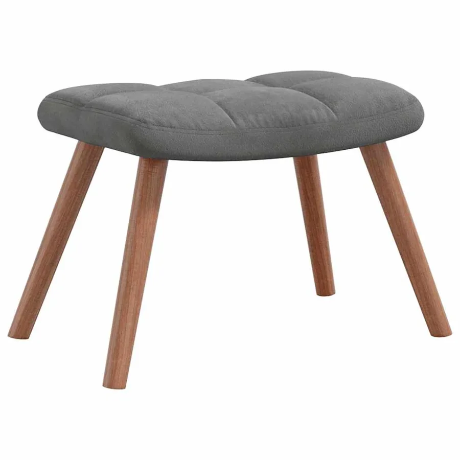 Chaise de relaxation avec repose-pied Gris foncé Velours - 8
