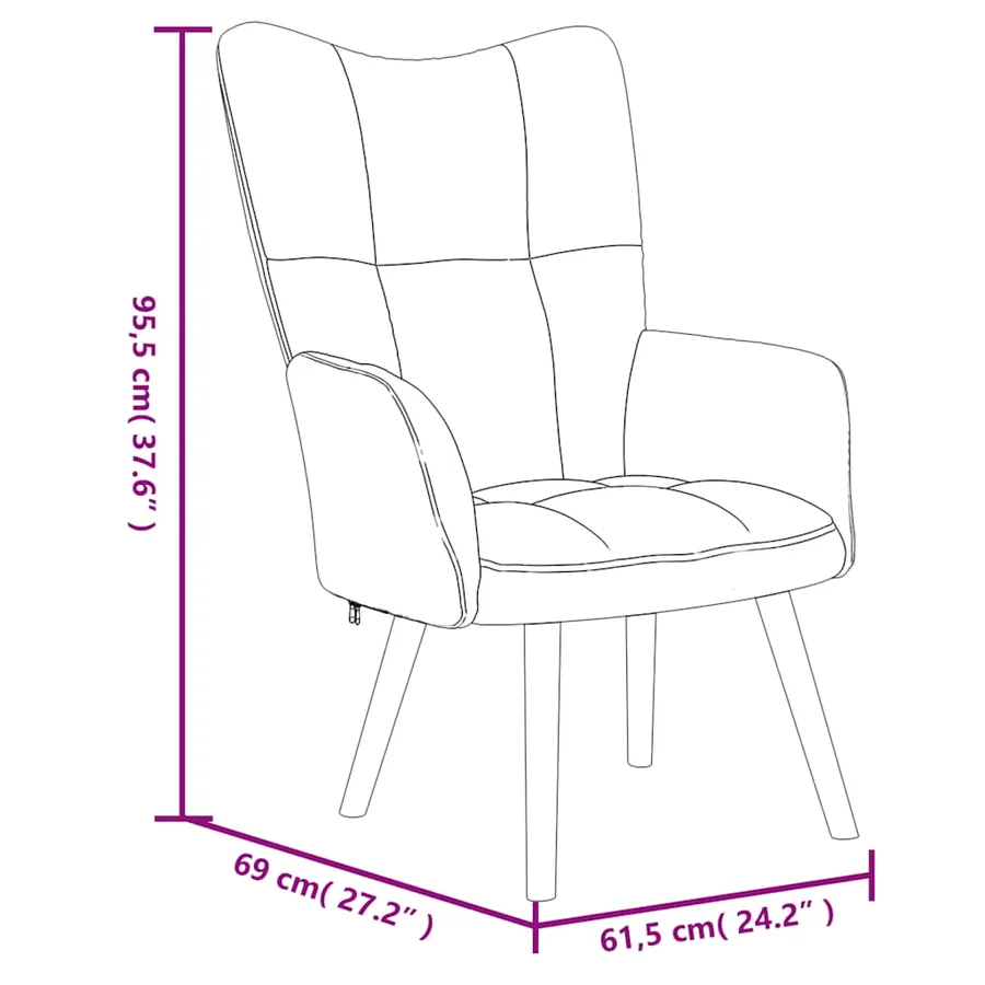 Chaise de relaxation avec repose-pied Noir Velours - 12