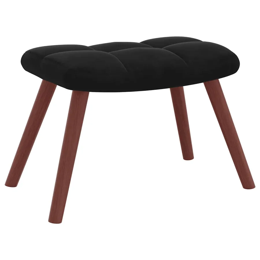 Chaise de relaxation avec repose-pied Noir Velours - 8