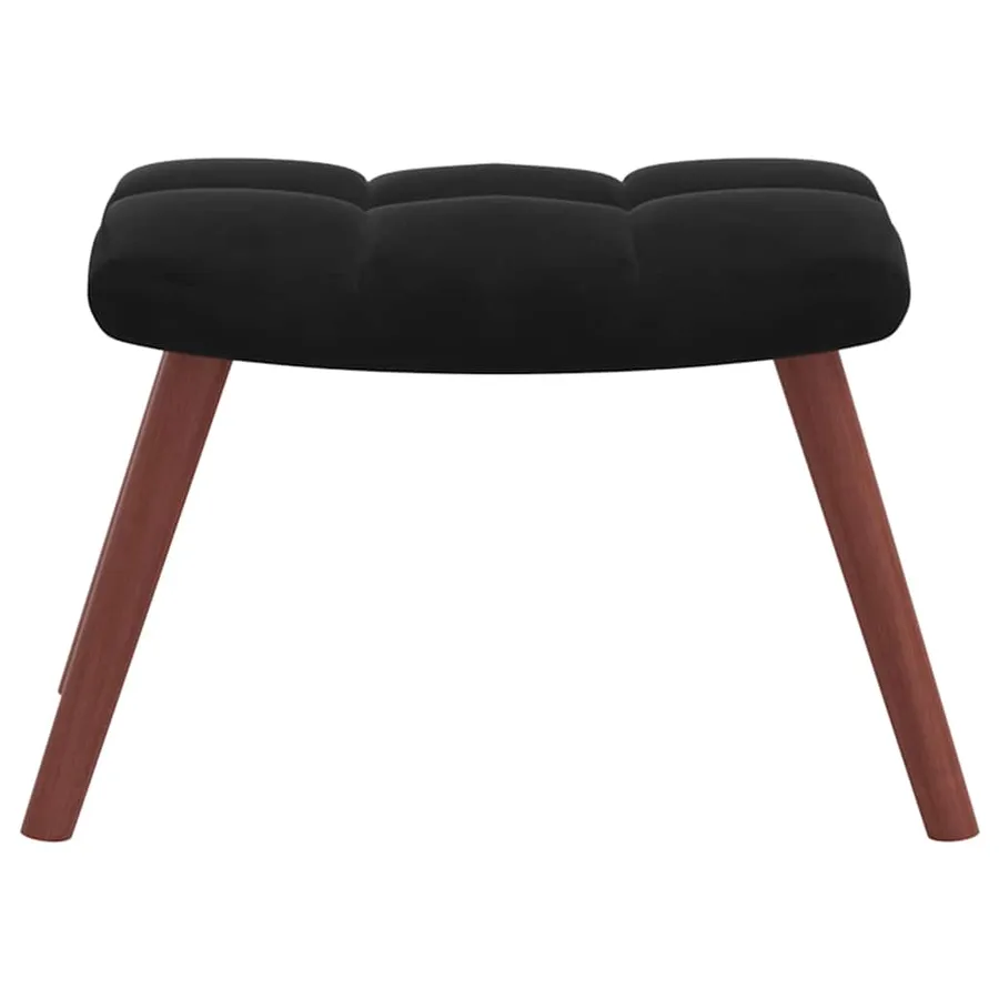 Chaise de relaxation avec repose-pied Noir Velours - 9