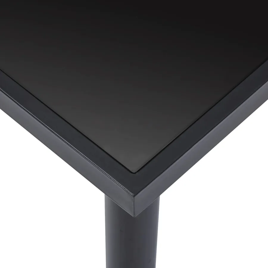 Table à manger Noir 160x80x75 cm Verre trempé - 4