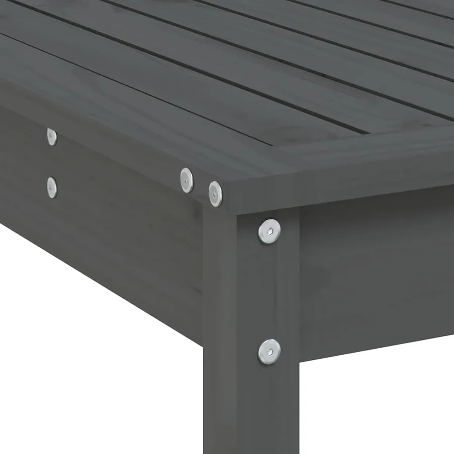 Ensemble de bar de jardin 7 pcs gris bois de pin massif - 7