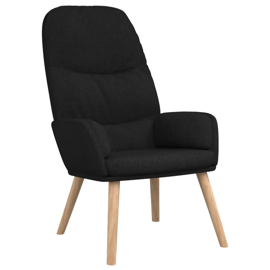 Chaise de relaxation Noir Tissu - 2