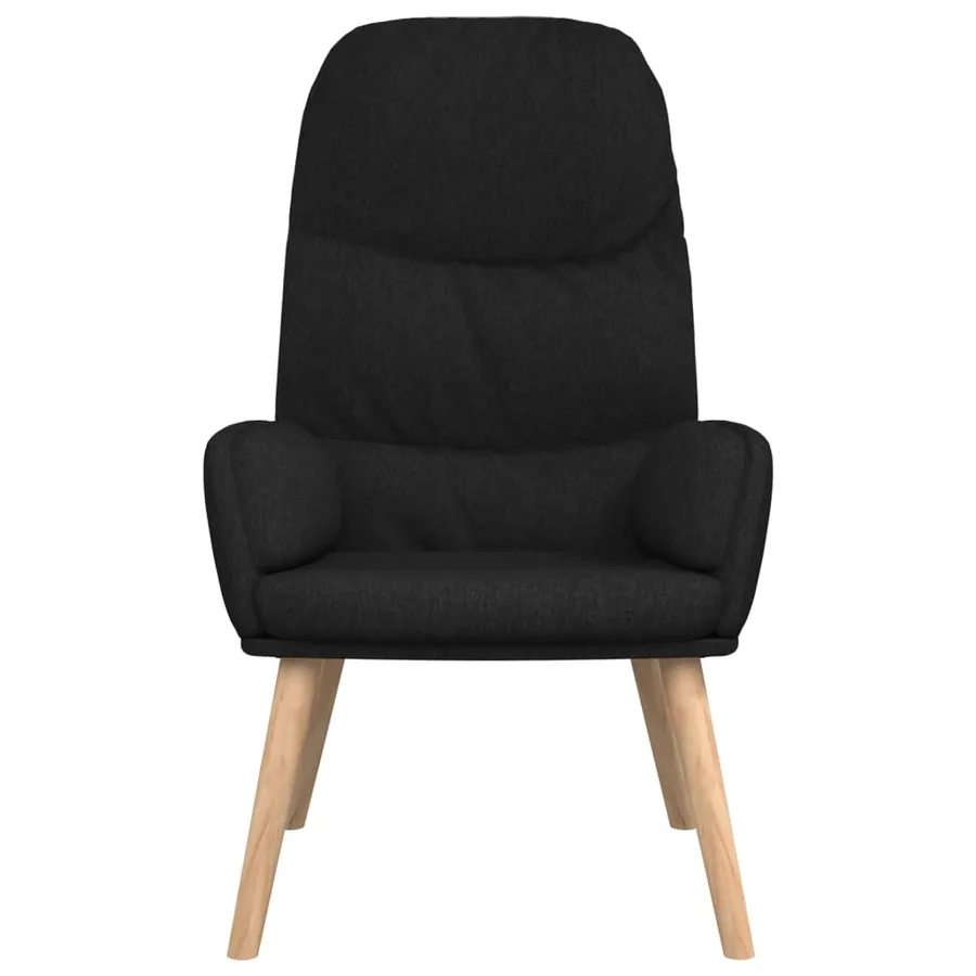 Chaise de relaxation Noir Tissu - 3