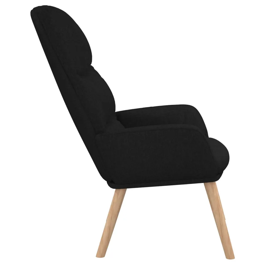 Chaise de relaxation Noir Tissu - 4