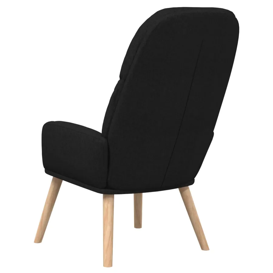 Chaise de relaxation Noir Tissu - 5