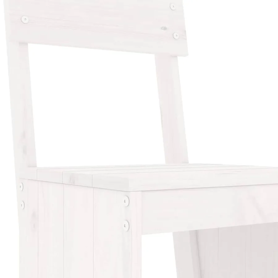 Ensemble de bar de jardin 9 pcs blanc bois de pin massif - 5