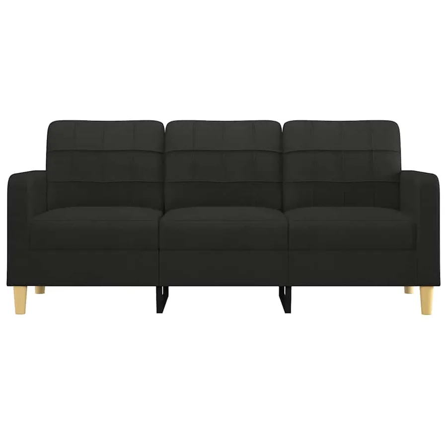Canapé à 3 places Noir 180 cm Tissu - 3