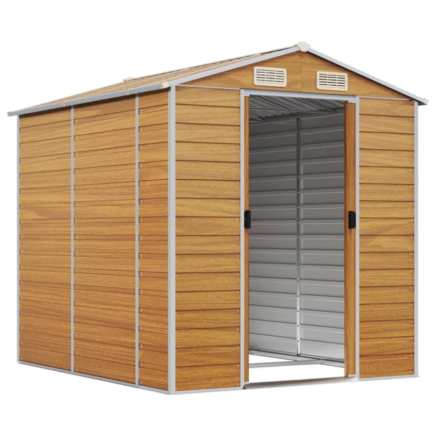 Abri de jardin marron clair 191 x 215 x 198 cm en acier galvanisé - 3