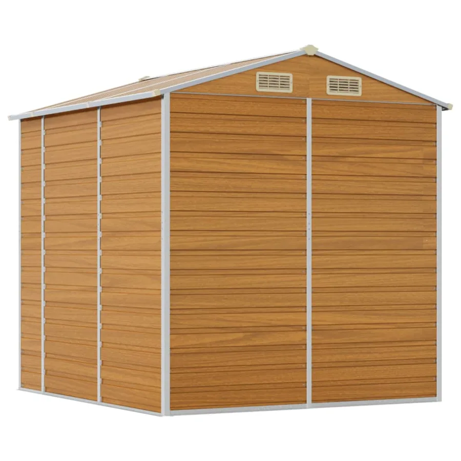 Abri de jardin marron clair 191 x 215 x 198 cm en acier galvanisé - 7