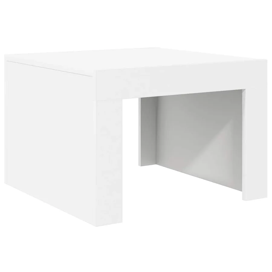 Table basse blanc 50x50x35 cm bois d'ingénierie - 2