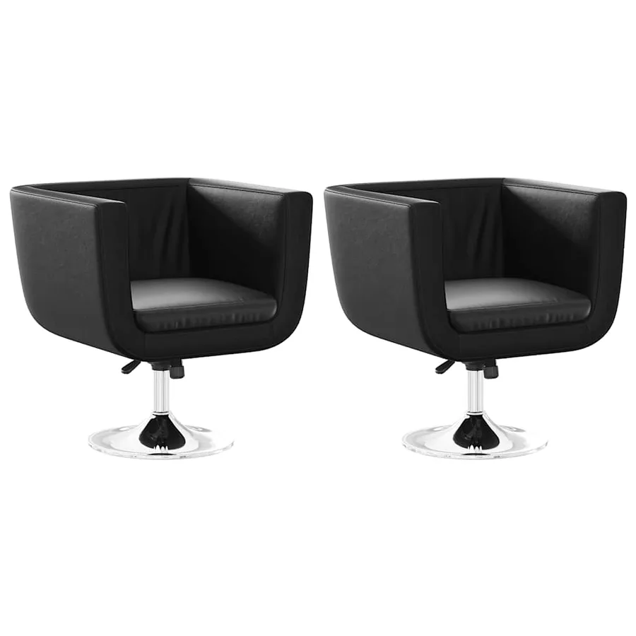 Chaise de bar lot de 2 cuir artificiel noir - 2