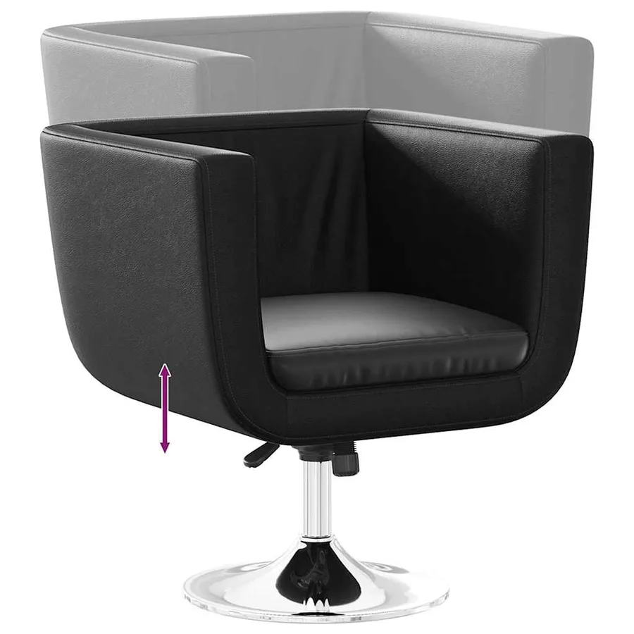 Chaise de bar lot de 2 cuir artificiel noir - 7