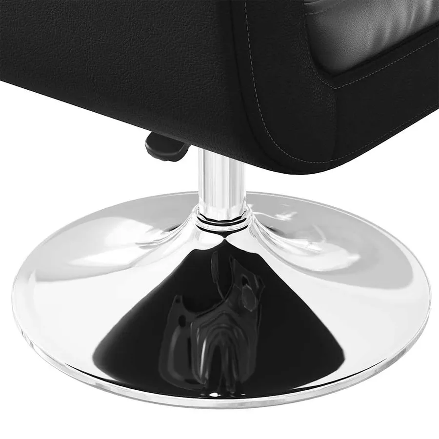 Chaise de bar lot de 2 cuir artificiel noir - 8