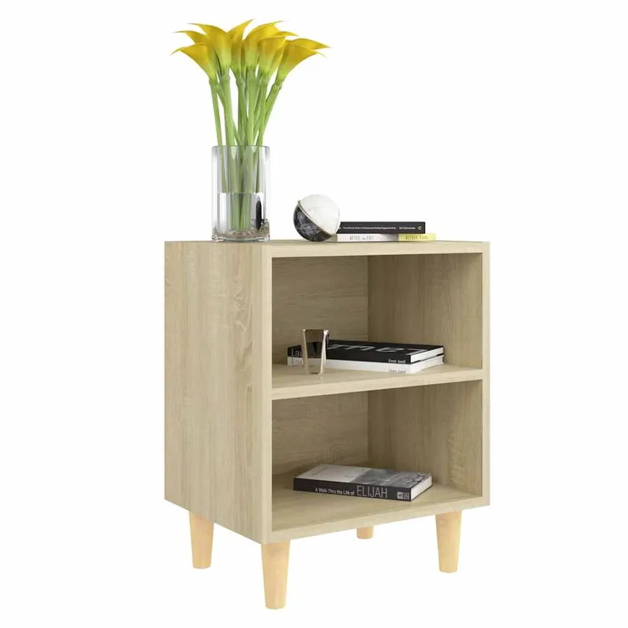 Table de chevet avec pieds en bois Chêne sonoma 40x30x50 cm - 5