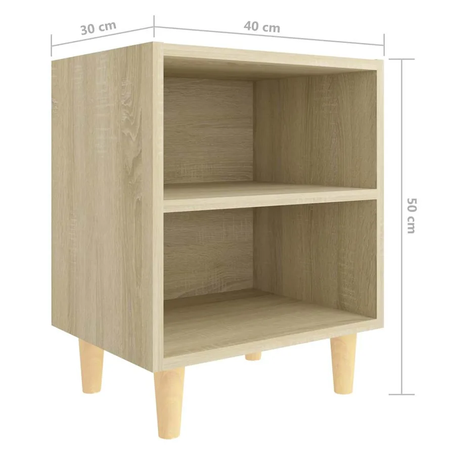 Table de chevet avec pieds en bois Chêne sonoma 40x30x50 cm - 7