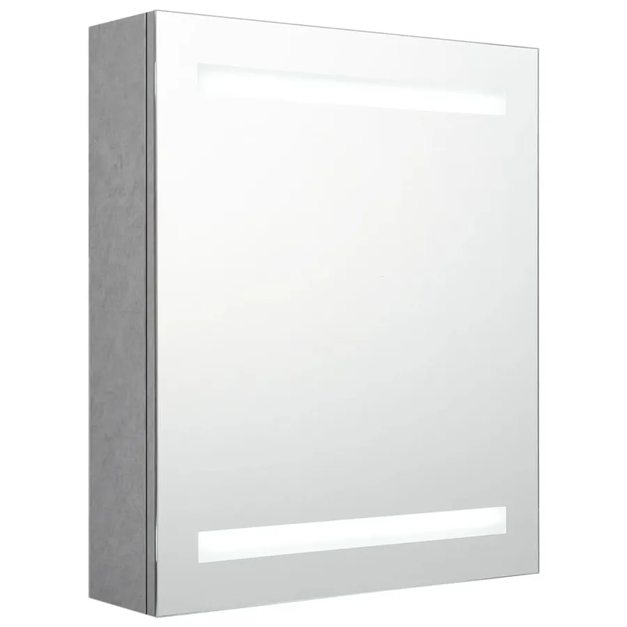 Armoire de salle de bain à miroir LED Gris béton 50x14x60 cm - 2