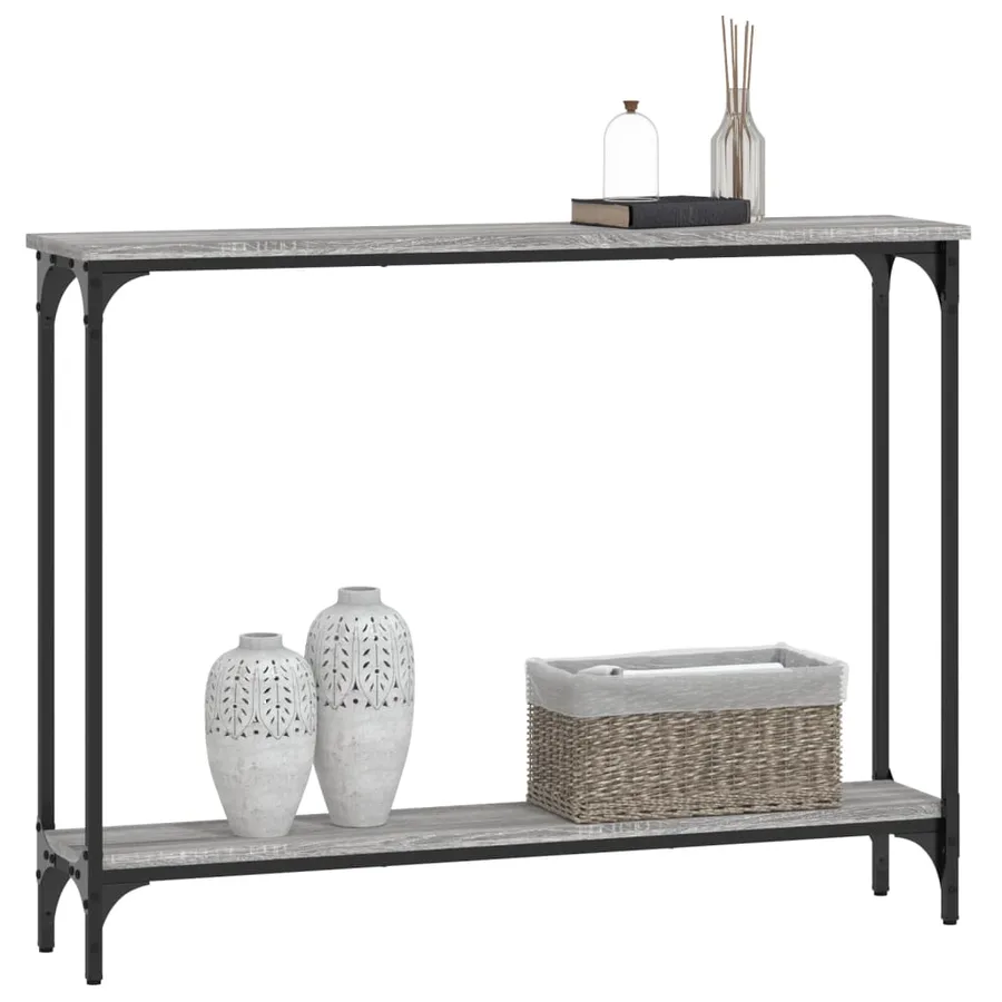 Table console sonoma gris 100x22,5x75 cm bois d'ingénierie - 3