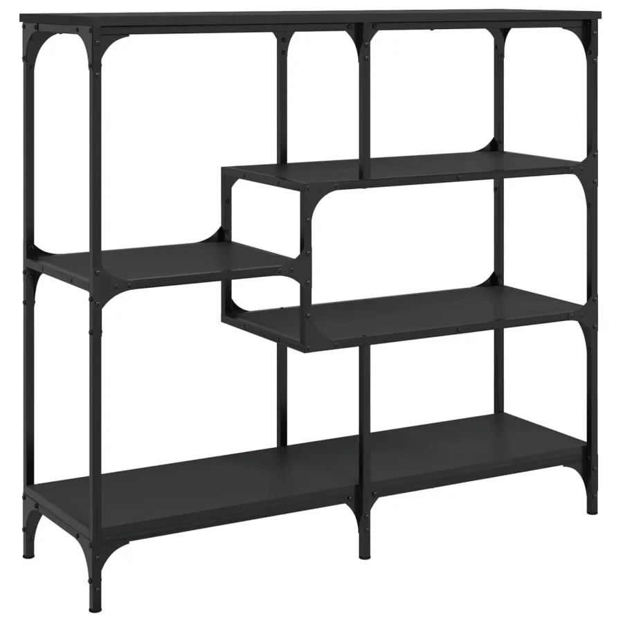 Table console noir 103x32x95 cm bois d'ingénierie - 2