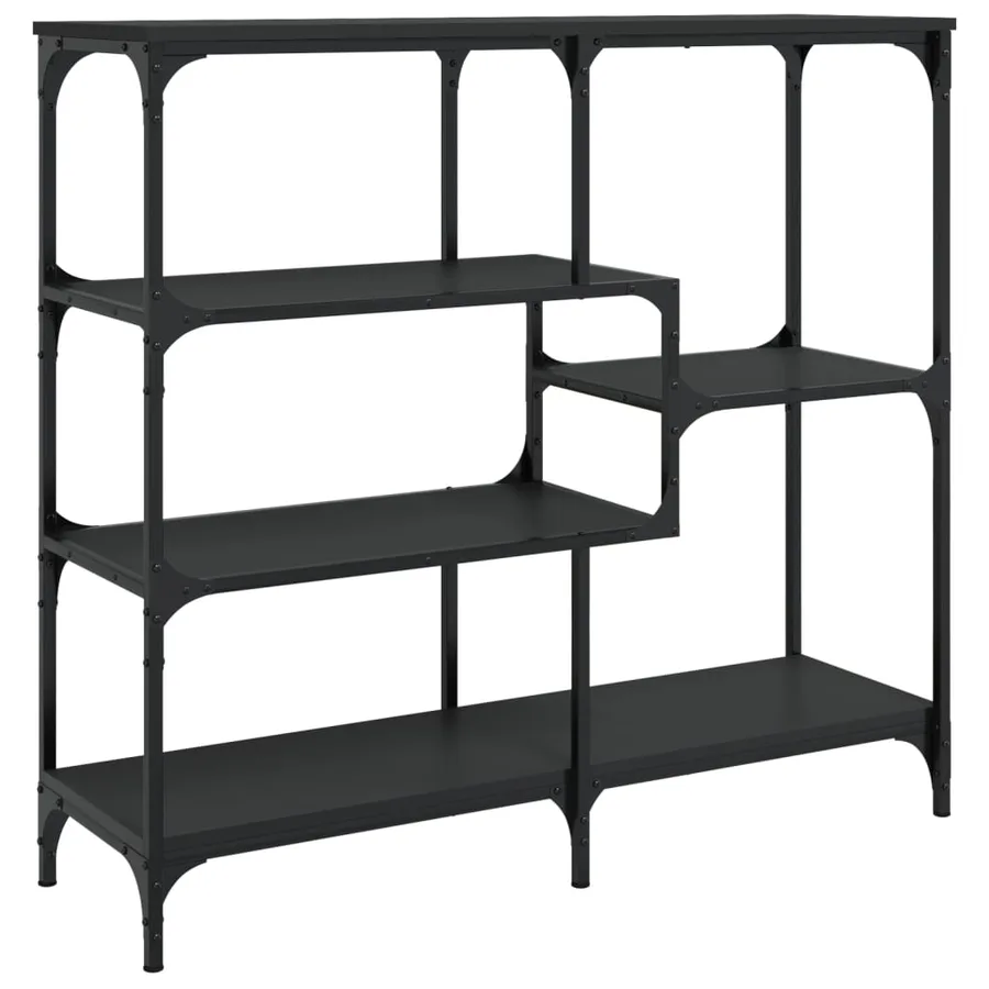 Table console noir 103x32x95 cm bois d'ingénierie - 6
