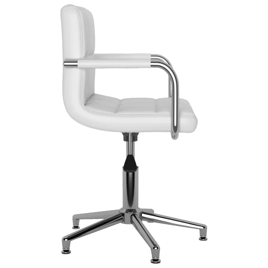Chaise pivotante de salle à manger Blanc Similicuir - 3