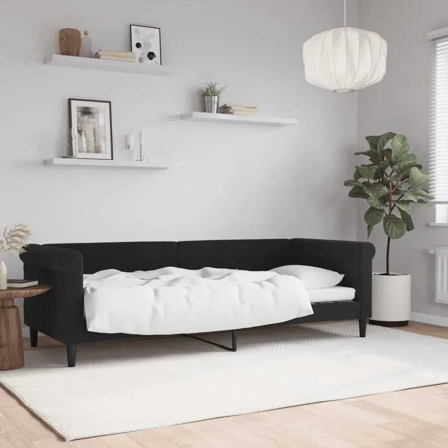 Lit de repos sans matelas noir 80x200 cm velours